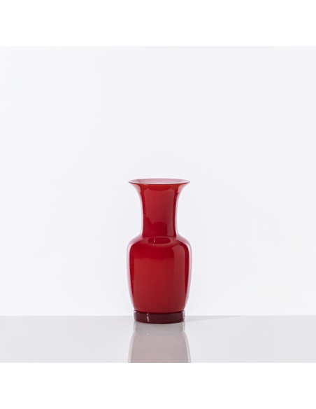 Venini Opalino red vase. Medium