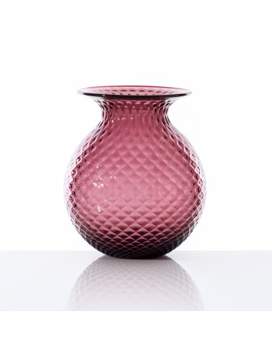 Venini Balloton Fiori amethyst vase. Large