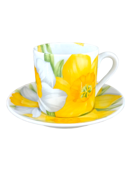 Taitù Set 4 tazze caffè con piattino Giallo