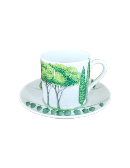 Taitù Set 4 tazze caffè con piattino Alberi