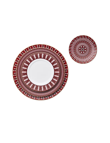 Baccarat Arcadia Red dessert Plates, Set of 6