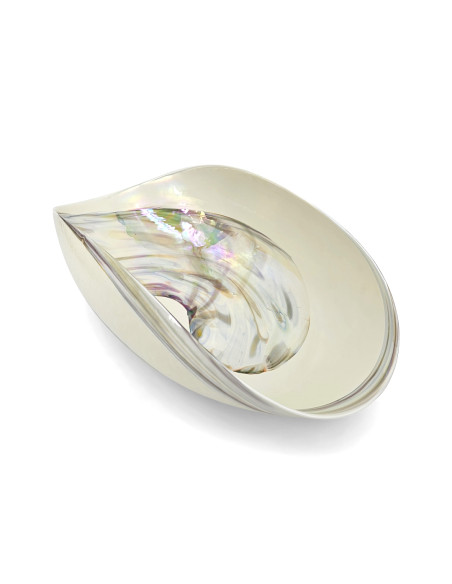Yalos Murano Cartoccio Fossile, Folded Murano Glass Bowl Large
