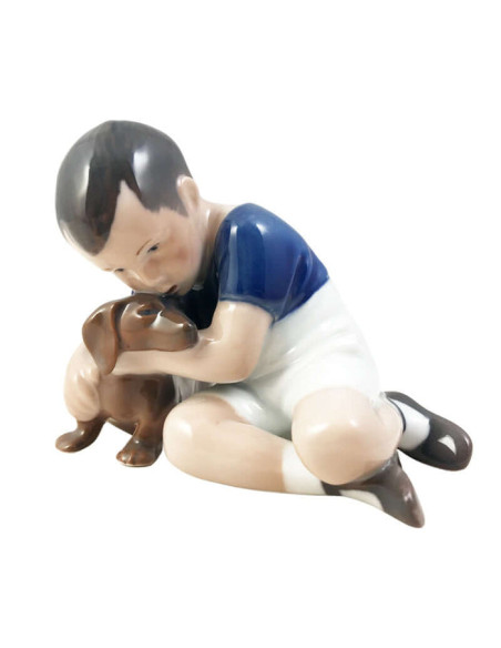 Royal Copenhagen Boy with Puppy Dog figurine