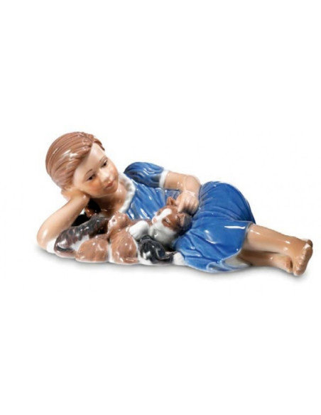 Royal Copenhagen Little Girl with Kittens Figurine