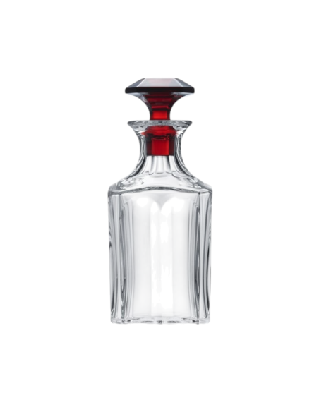 Baccarat Bottiglia da Whisky Quadrato Harmonie Tappo rosso