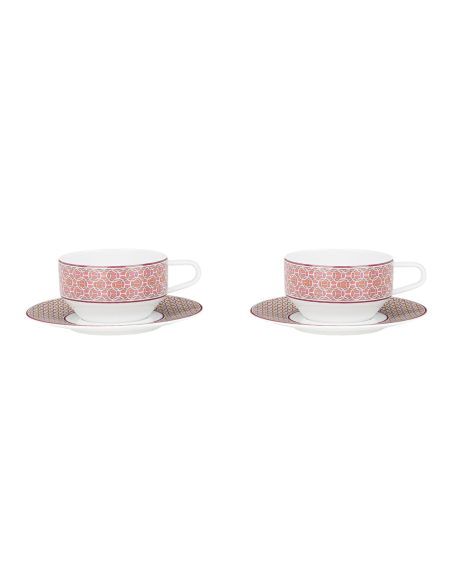 Hermès Set 2 tazze Tè Tie Set Fucsia