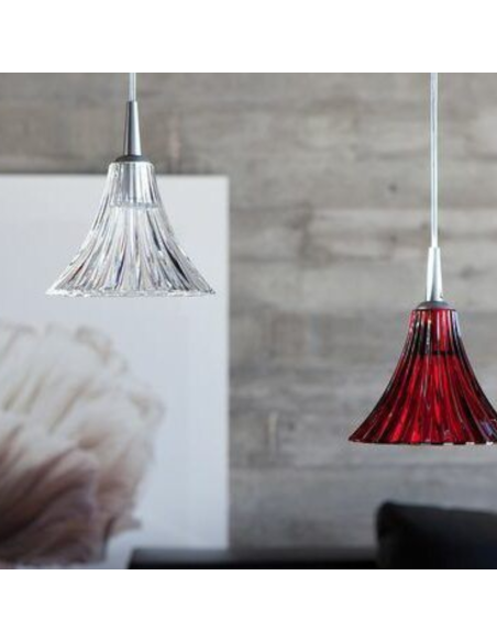 Baccarat Mille Nuits pendant lamp. Red
