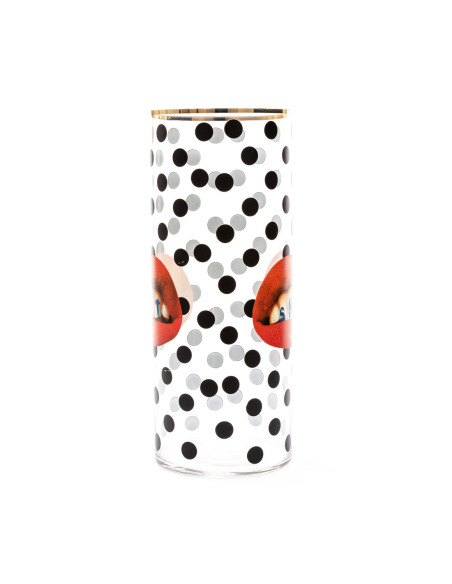 Seletti Vaso Shit Pois in Vetro Cilindrico Grande
