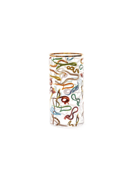 Seletti Vaso Serpenti in Vetro Cilindrico medio