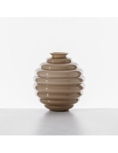 Venini Deco mocha vase. Large 2