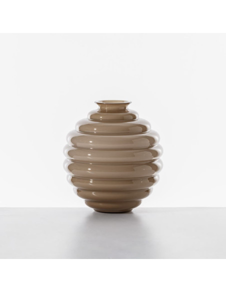 Venini Deco mocha vase. Large