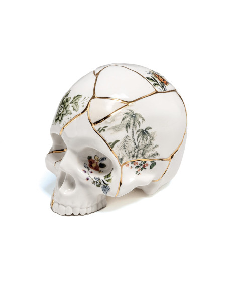 Seletti Skull Kintsugi sculpture