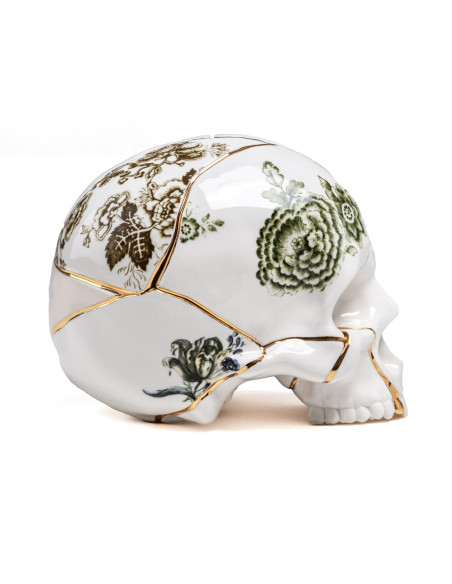 Seletti Skull Kintsugi sculpture