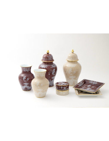 Ginori 1735 Oriente Italiano Castagna Ming vase