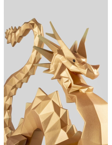 Lladró Scultura Drago. Oro. Serie limitata