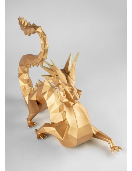 Lladró Scultura Drago. Oro. Serie limitata