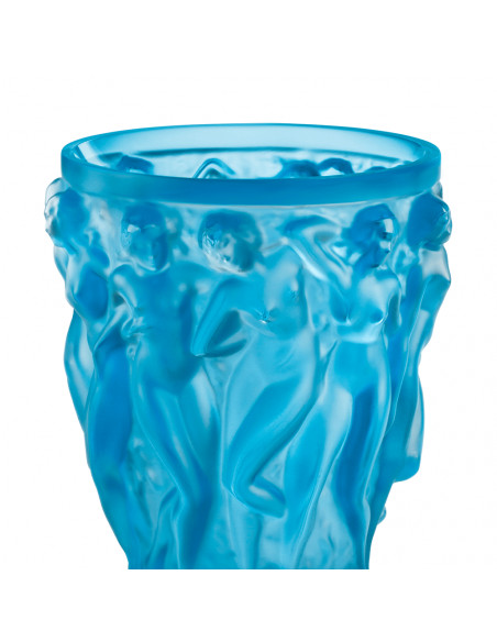 Lalique Bacchantes Vase PM. Blue