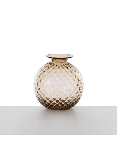 Venini Monofiori Balloton Moka Clear vase. Large