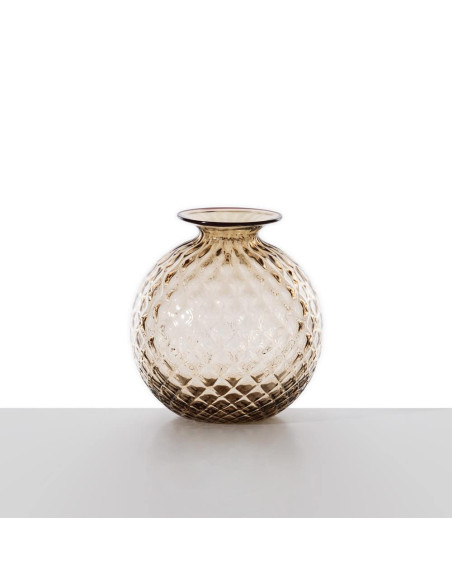 Venini Monofiori Balloton Moka Clear vase. Large