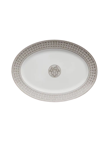 Hermès Mosaïque au 24 platinum oval plate