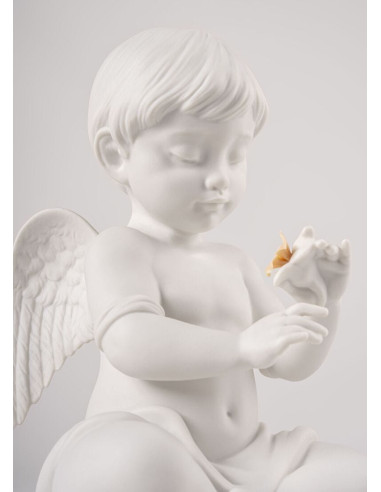 Lladró Angel with flower sculpture