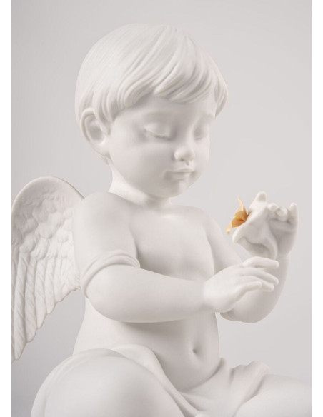 Lladró Angel with flower sculpture
