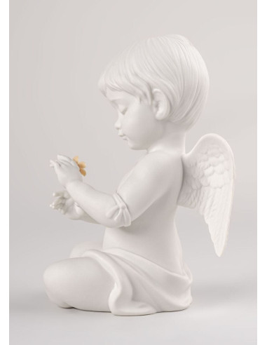 Lladró Angel with flower sculpture