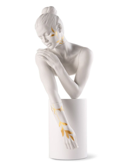 Lladró Statua Riflessi della natura. Lei. Bianco-oro
