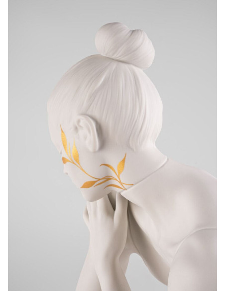 Lladró Statua Riflessi della natura. Lei. Bianco-oro