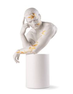 Lladró Statua Riflessi della natura. Lui. Bianco-oro