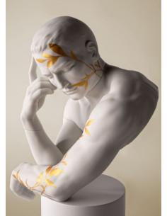 Lladró Statua Riflessi della natura. Lui. Bianco-oro 2