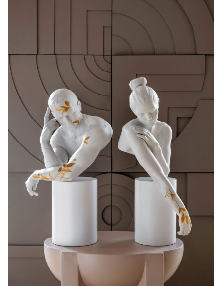 Lladró Reflections of Nature - Him Sculpture. White-gold