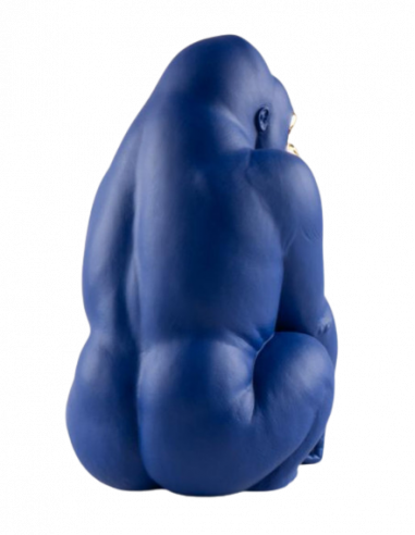 Lladró Statua Gorilla. Azzurro e oro. Serie...