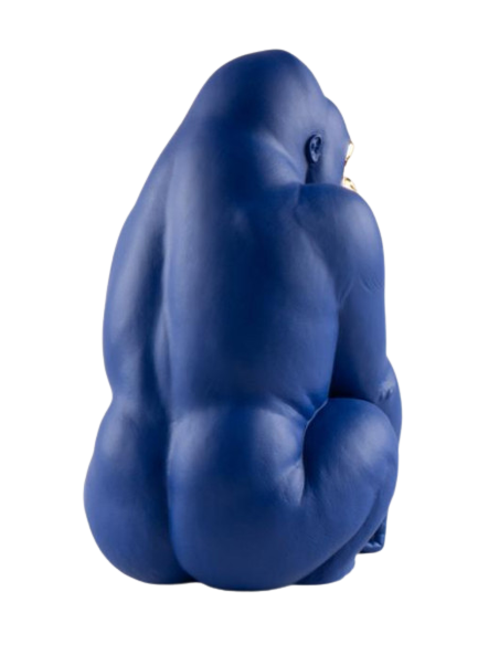 Lladró Statua Gorilla. Azzurro e oro. Serie Limitata