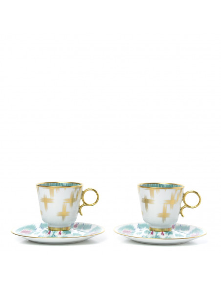 Hermès Voyage en Ikat Set of 2 coffee cups