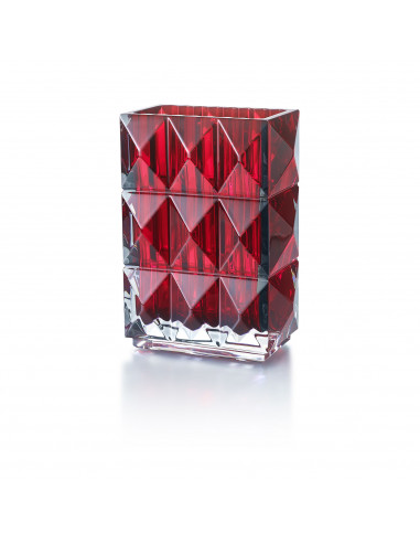 Baccarat Vaso Louxor rettangolare. Rosso