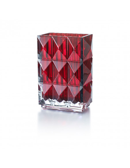 Baccarat Vaso Louxor rettangolare. Rosso