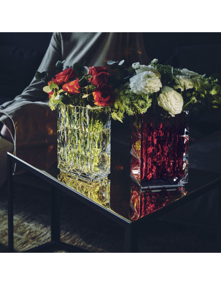 Baccarat Louxor Rectangular Vase. Red