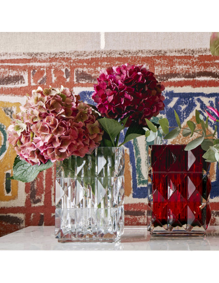 Baccarat Vaso Louxor rettangolare. Rosso