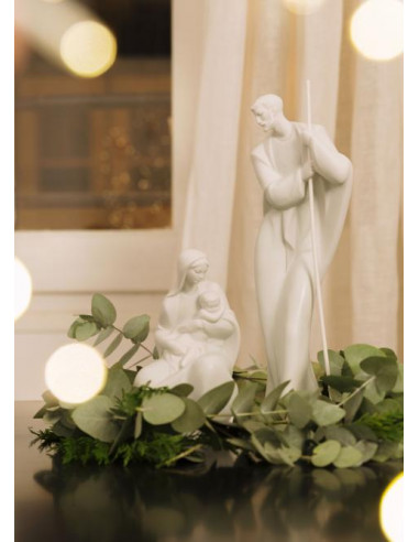 Lladró Set 2 pieces Nativity White Stoneware