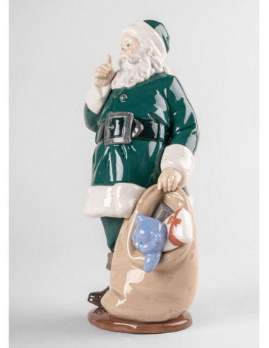 Lladró Statua È arrivato Babbo Natale. Verde