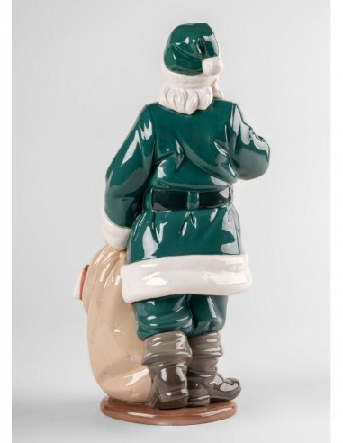 Lladró Statua È arrivato Babbo Natale. Verde