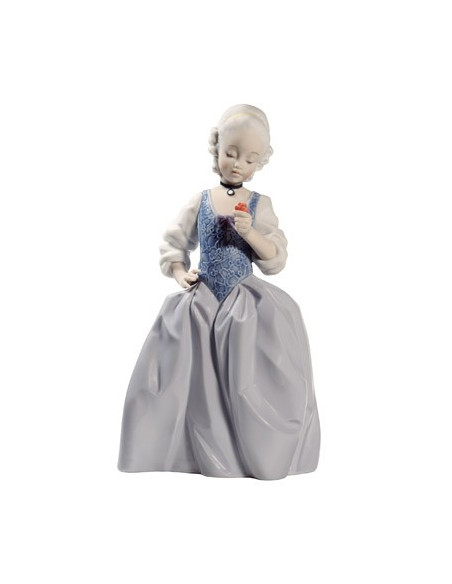 Nao Statua Ragazza Rococò con fiore