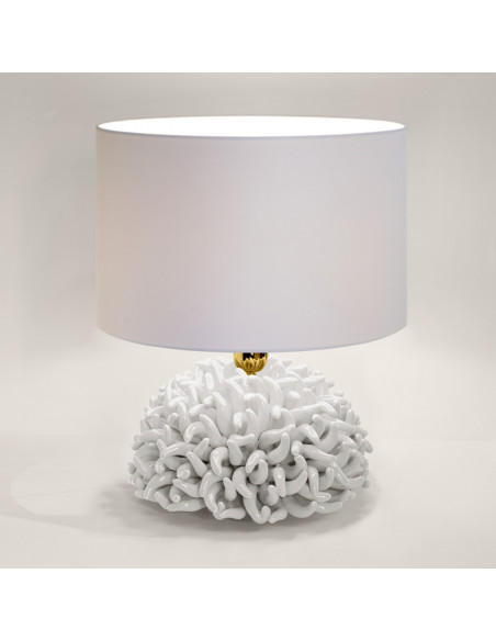 Riccio Caprese Lampada Anemone 34x40 Bianco
