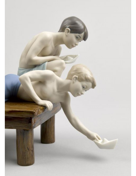 Lladró Paper Boats Children Figurine
