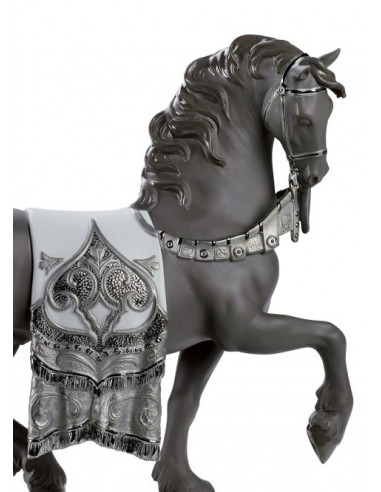 Lladró A Regal Steed Horse Sculpture. Silver...