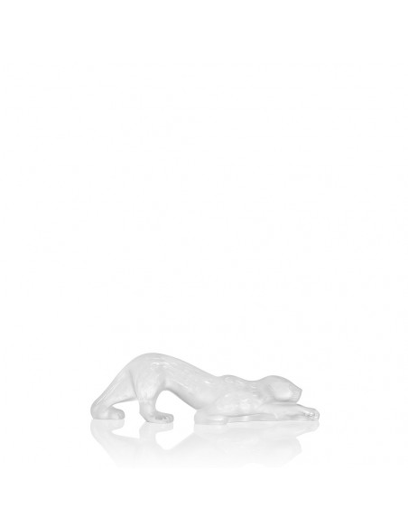 Lalique Zeila Panther small sculpture. Clear