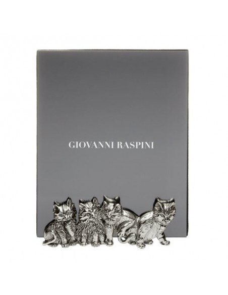 Giovanni Raspini Portafoto Animalier Gatti Bronzobianco