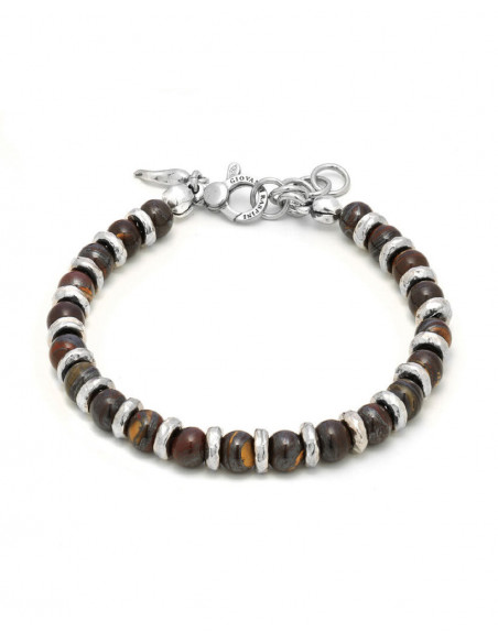 Giovanni Raspini Bracciale Uomo Tango Occhio di Toro Argento 925