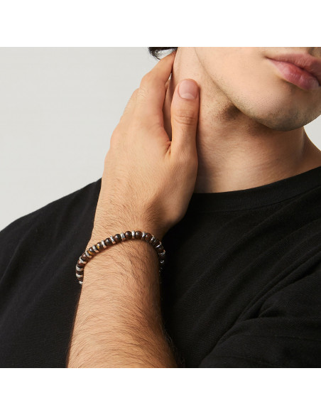 Giovanni Raspini Bracciale Uomo Tango Occhio di Toro Argento 925